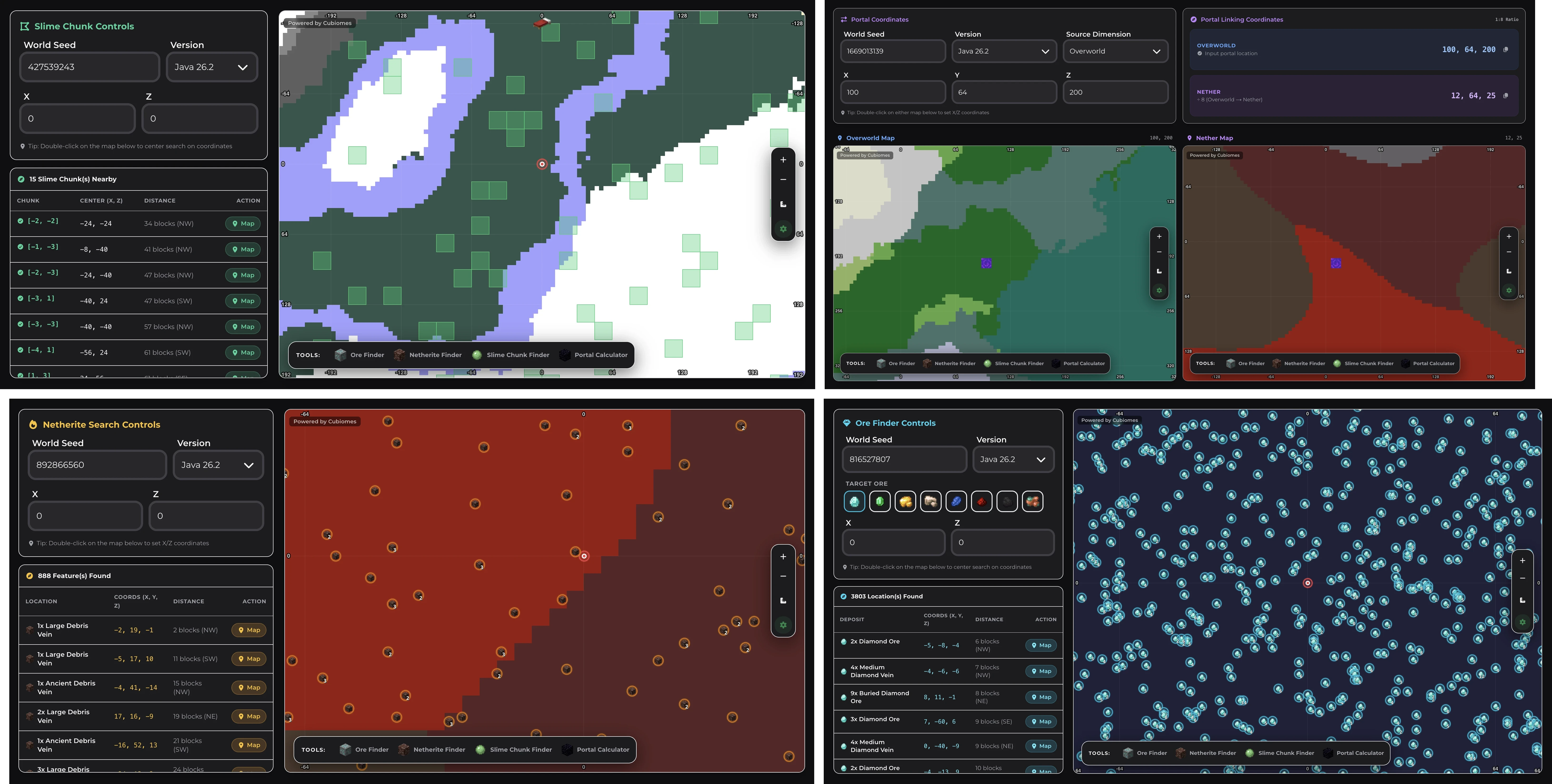 Stop Mining in the Dark: Introducing Ore Finder, Netherite Scanner, Slime Chunks & Portal Calculator!